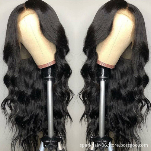 SPARK long Brazilian Raw cuticle aligned wig 10a grade natural deep wave custom 13x4 HD human hair lace frontal Wigs